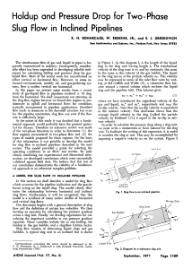 Holdup and Pressure Drop for Two Phase Slug Flow in Inclined Pipelines Bonnecaze 1971