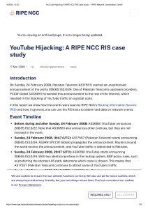 YouTube Hijacking A RIPE NCC RIS case study