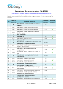 Lista de documentacion Paquete de documentos ISO 45001 ES (1)