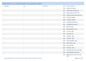 Expedientes de Càmara (ARV): Listado Histórico