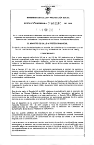 Resoluci&oacute;n BPM Medicamentos Colombia 2016