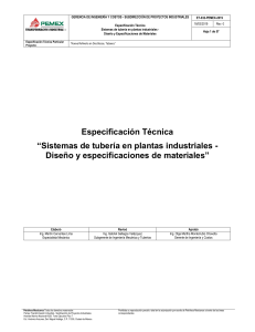 ET-032-PEMEX-2019 SISTEMAS DE TUBERÍA EN PLANTAS INDUSTRIALES – DISEÑO Y ESPECIFICACIONES DE MATERIALES