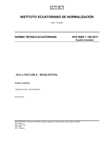 Norma Técnica Ecuatoriana INEN 1108 “Agua Potable Requisitos”