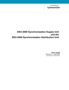 Symmetricom SSU-2000 User Manual