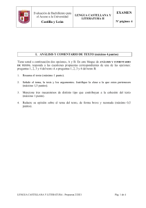 educaciongratuita.es   Exámenes Selectividad Lengua Castellana y Literatura Castilla y León 2021