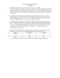 Problemas Fisicoquímicos: Termodinámica y Equilibrio