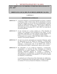 Ordenanza Local del Plan Regulador Calama