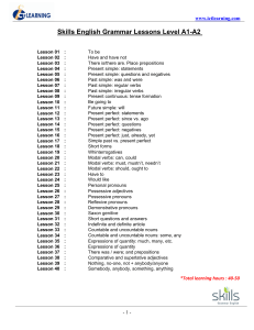 Skills Grammar Topics