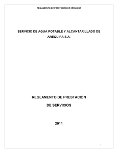 REGLAMENTO DE PRESTACIÓN DE SERVICIOS SERVICIO DE AGUA POTABLE Y ALCANTARILLADO DE AREQUIPA S.A.
