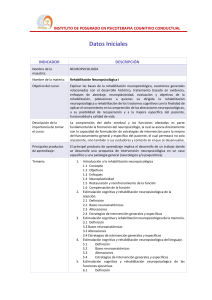 Planeación y Evaluación REHABILITACIÓN NEUROPSICOLÓGICA I Jun24