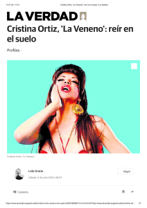 Cristina Ortiz, 'La Veneno'  reír en el suelo   La Verdad