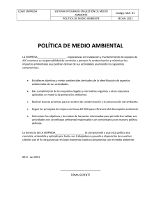 POLÍTICA DE MEDIO AMBIENTAL
