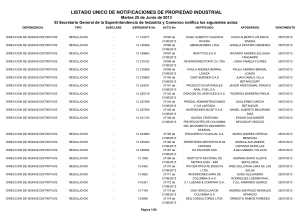 Listado Unico Martes 25 de Junio de 2013