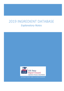 FINAL Ingredient Database 2019 Explanatory Notes 