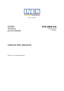 NTE INEN 616 (2015) - HARINA DE TRIGO REQUISITOS 4ta R