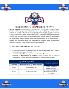 Condiciones y Normas Oficiales Liga Élite de Bogotá 2023 - III
