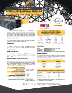 Perfil estructural cuadrado Ficha Tecnica tubos Colmena