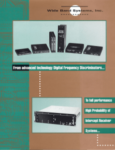 Wide Band Systems: DFD & IFM Receivers Product Brochure