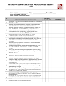 Checklist Prevención de Riesgos 2023