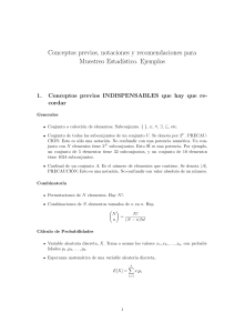 Muestreo Estadístico: Conceptos Previos y Ejemplos