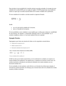 Para calcular el error probable de la media (1)