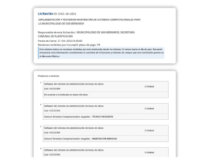 LICITACION PUBLICA IMPLEMENTACION Y POSTERIOR MANTENCION DE SISTEMAS COMPUTACIONALES PARA LA ILUSTRE MUNICIPALIDAD DE SAN BERNARDO