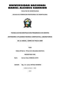 tecnica de reconstrución progresiva en dientes anteriores utilizando resinas compuestas