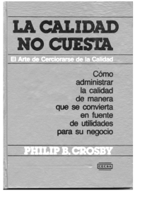 Libro La calidad no cuesta Philip B Crosby