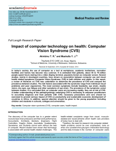 Computer Vision Syndrome (CVS): Health Impact Research