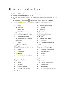 Prueba de Cuadridominancia: Autoevaluación de Preferencias