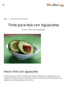 Tinte Natural de Aguacate para Tela: Guía Paso a Paso