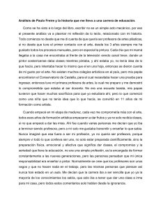 Análisis de Paulo Freire y la vocación docente en artes plásticas