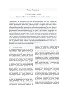 Thermo-Mechanical Analysis: Energy, Entropy, and Dynamics