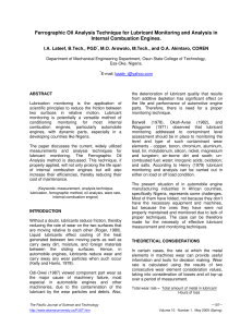 Ferrographic Oil Analysis: Lubricant Monitoring in Engines