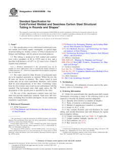 Steel Tubing Specification: ASTM A500/A500M Standard