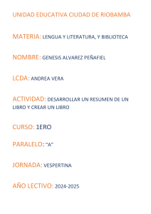 Resumen de Libro y Creación Literaria - Lengua y Literatura