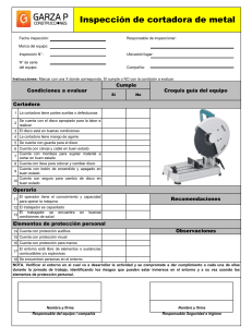 Inspección de Cortadora de Metal: Formulario de Seguridad