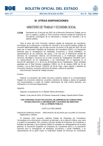 XVIII Convenio Colectivo Estatal Consultor&iacute;a: BOE 2023