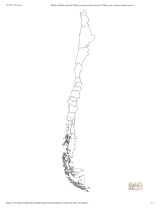 Dibujo de Mapa mudo de Chile con regiones para colorear   Dibujos para colorear imprimir gratis