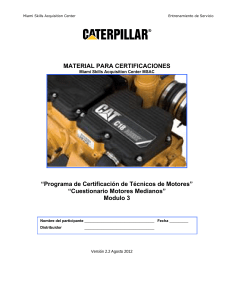 Cuestionario Motores Medianos Caterpillar: Certificación Técnica