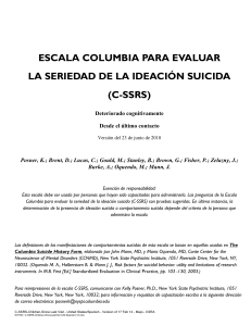 Escala Columbia para Evaluar la Ideación Suicida (C-SSRS)