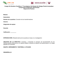 Reporte de Práctica: Conexión de Transformadores Trifásicos