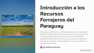 Recursos Forrajeros del Paraguay: Introducción y Análisis