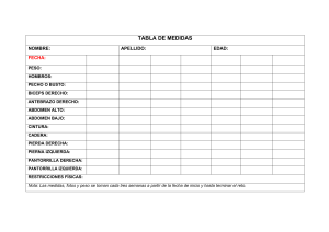 Tabla de Medidas Corporales para Reto Físico