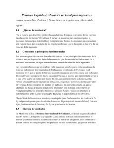 Resumen Mecanica Vectorial para Ingenieros Cap 1 