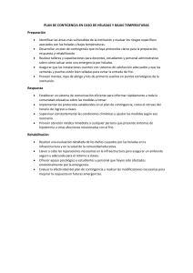 PLAN DE CONTIGENCIA EN CASO DE HELADAS Y BAJAS TEMPERATURAS