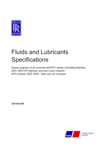 MTU Fluids & Lubricants Specifications for Diesel Engines