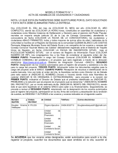 Acta de Asamblea Consejo Comunal: Proyecto y Voceros