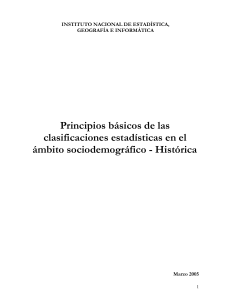 Principios de Clasificaciones Estadísticas Sociodemográficas