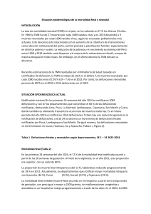 Situación epidemiológica de la mortalidad fetal y neonatal